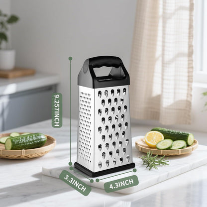 Cheese Grater with Wood Handle for Cheese, Vegetable & Fruit