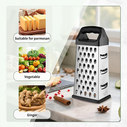 Cheese Grater with Wood Handle for Cheese, Vegetable & Fruit