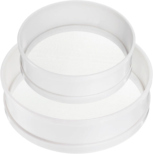 Stainless Steel Flour Sifter, 2 Pcs 6Inch and 8Inch 50 Mesh Round Sifter Flour Sieve Mini Fine Mesh for Baking Cake Bread, White