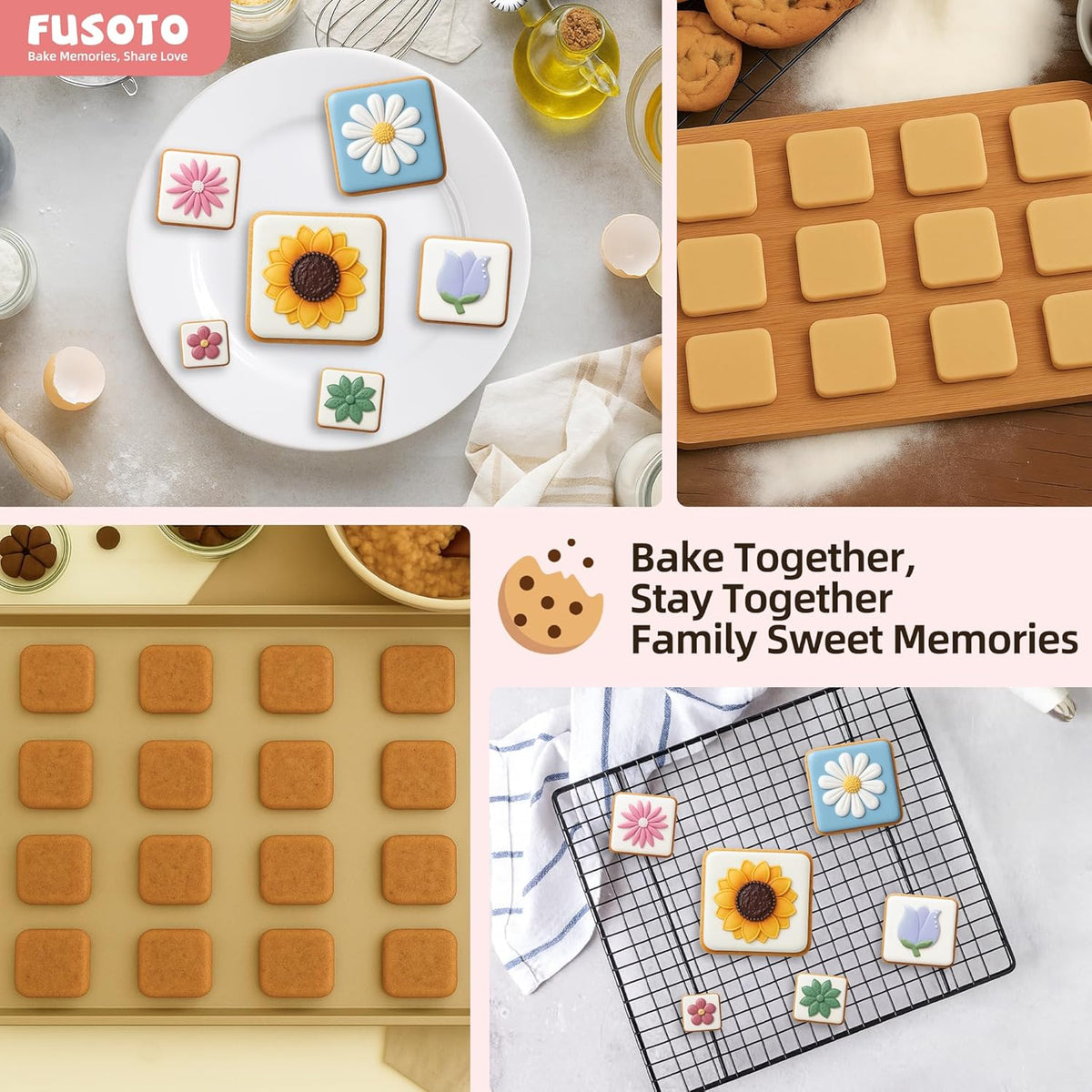 6PCS Square Cookie Cutter Set - Square Shaped, 1.5-4 Inch | Square Shaped Geometric Cookie Cutter for Kitchen Baking, Stainless Steel, (1.5", 2", 2.5", 3", 3.5", 4"), Square