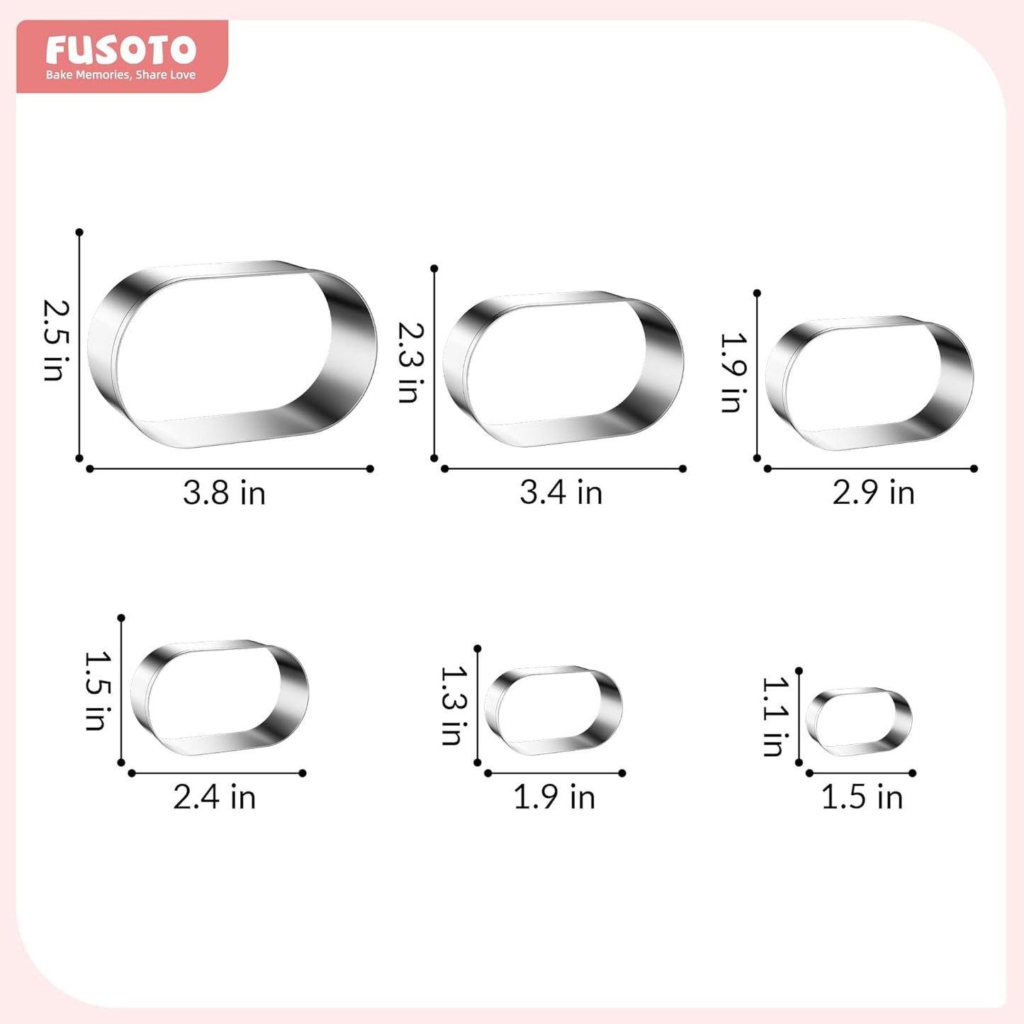 6PCS Square Cookie Cutter Set - Square Shaped, 1.5-4 Inch | Square Shaped Geometric Cookie Cutter for Kitchen Baking, Stainless Steel, (1.5", 2", 2.5", 3", 3.5", 4"), Square