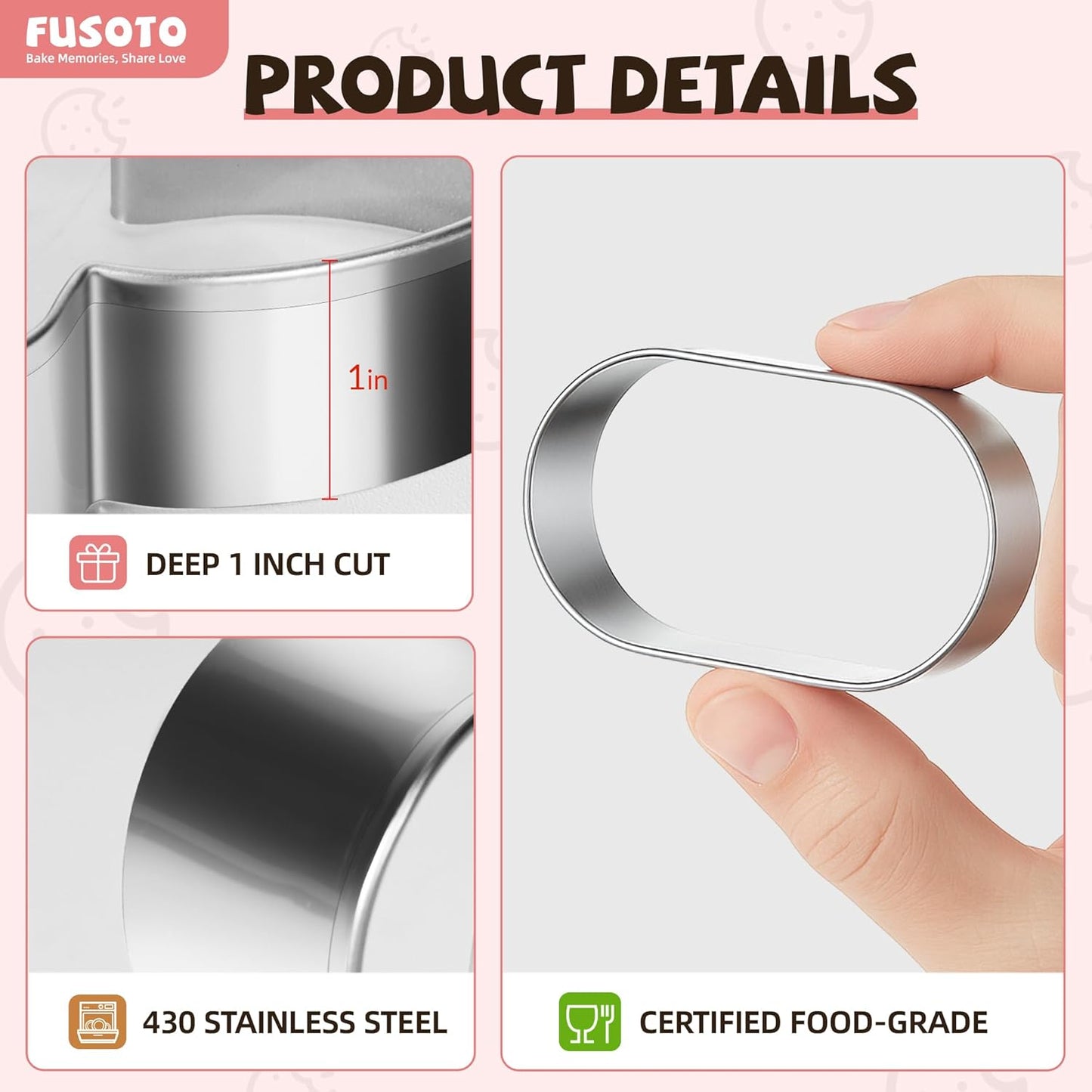 6PCS Square Cookie Cutter Set - Square Shaped, 1.5-4 Inch | Square Shaped Geometric Cookie Cutter for Kitchen Baking, Stainless Steel, (1.5", 2", 2.5", 3", 3.5", 4"), Square