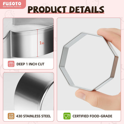 6PCS Square Cookie Cutter Set - Square Shaped, 1.5-4 Inch | Square Shaped Geometric Cookie Cutter for Kitchen Baking, Stainless Steel, (1.5", 2", 2.5", 3", 3.5", 4"), Square
