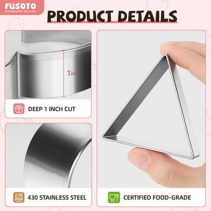 6PCS Square Cookie Cutter Set - Square Shaped, 1.5-4 Inch | Square Shaped Geometric Cookie Cutter for Kitchen Baking, Stainless Steel, (1.5", 2", 2.5", 3", 3.5", 4"), Square