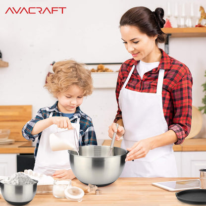 18/10 Stainless Steel Mixing Bowl Set with Lids, Black