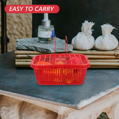 4Pcs Mini Plastic Berry Basket with Handle Red about 23x16x8 cm