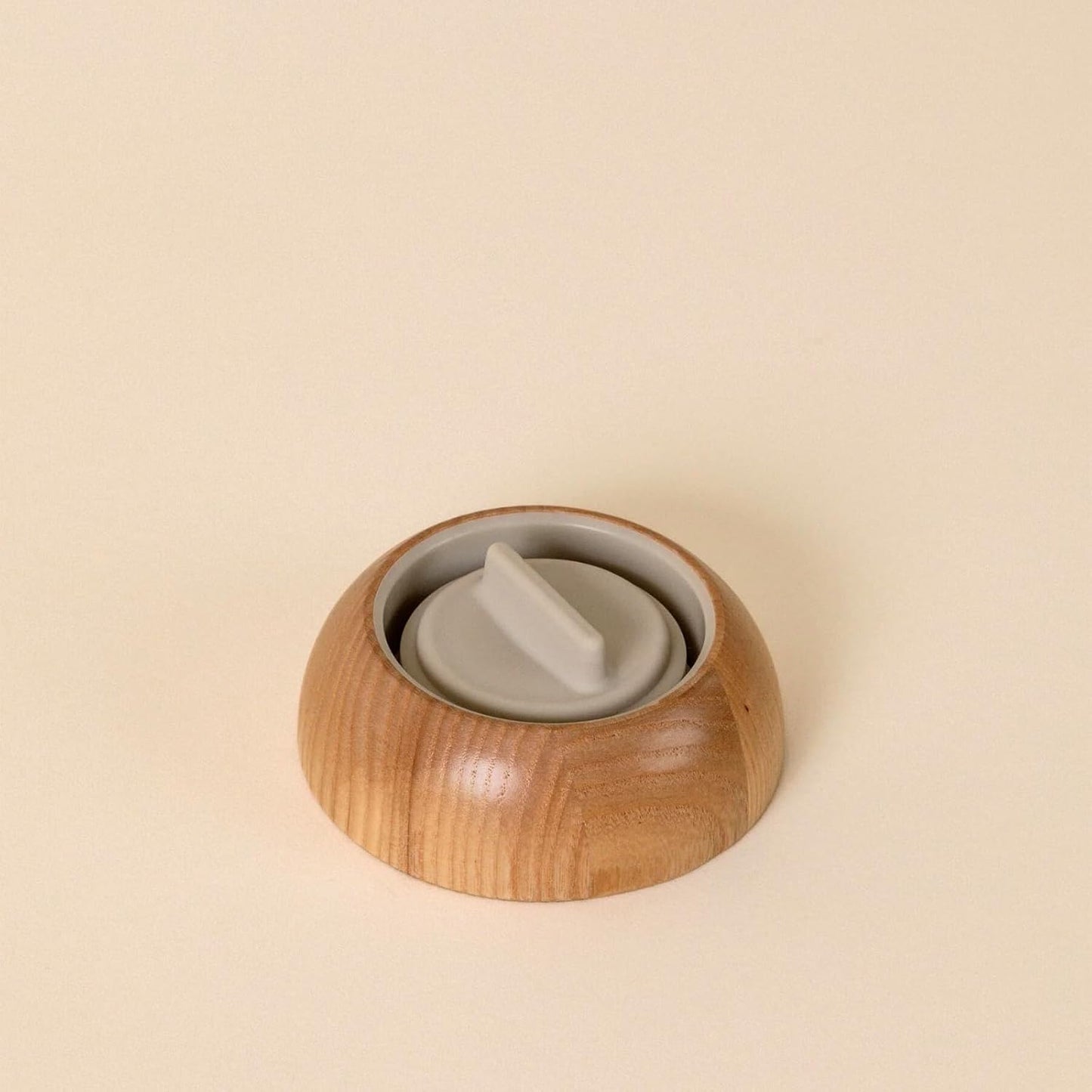 Studio Totter Salad Dressing Shaker | Handblown Glass Mixer Ash Wood Lid & Silicone Gasket Leak-Free Emulsifying | Prep, Store & Serve Dressings Modern Minimalist Dinner Table Hostess Gift