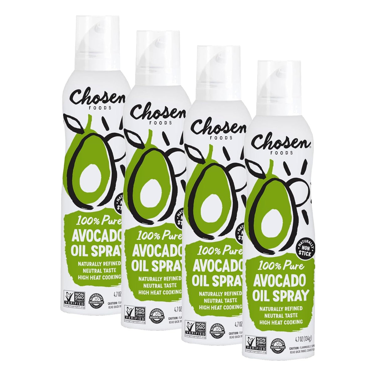 Spray, 4.7 Oz - All Purpose Cooking Spray made from 100% pure avocados - Non-GMO, Gluten-Free, Keto Friendly - 134g (Pack Of 1)
