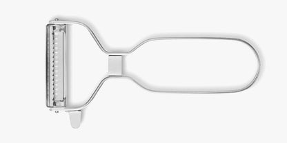 Julienne Peeler. Professional Chrome-Plated Cutter. 5.5 Inch Stainless Steel Kitchen Tool for Precise Cutting. Chef's Gadget with Ergonomic Design. Silver Color