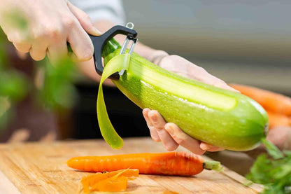 Julienne Peeler. Professional Chrome-Plated Cutter. 5.5 Inch Stainless Steel Kitchen Tool for Precise Cutting. Chef's Gadget with Ergonomic Design. Silver Color