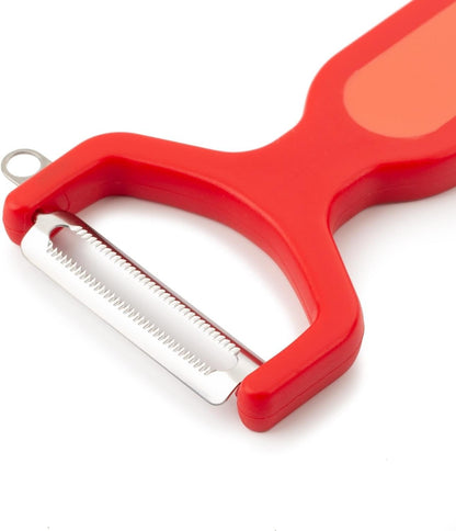 Julienne Peeler. Professional Chrome-Plated Cutter. 5.5 Inch Stainless Steel Kitchen Tool for Precise Cutting. Chef's Gadget with Ergonomic Design. Silver Color