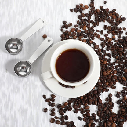 2 Pcs Coffee Scoop 1 Tablespoon, Long Handle Measuring Tablespoon, Stainless Steel Coffee Spoons, 1 tbsp Measuring Spoons for Ground-Coffee, Milk, Spice Jar, Cooking Baking (4.3 Inch, 15ml)
