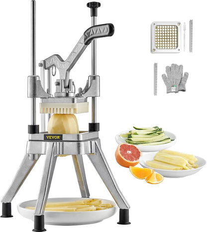 Commercial Vegetable Fruit Chopper 3/8″ Blade Professional Food Dicer Kattex French Fry Cutter Onion Slicer Stainless Steel for Tomato Peppers Potato Mushroom Upgrade Style 3/8"