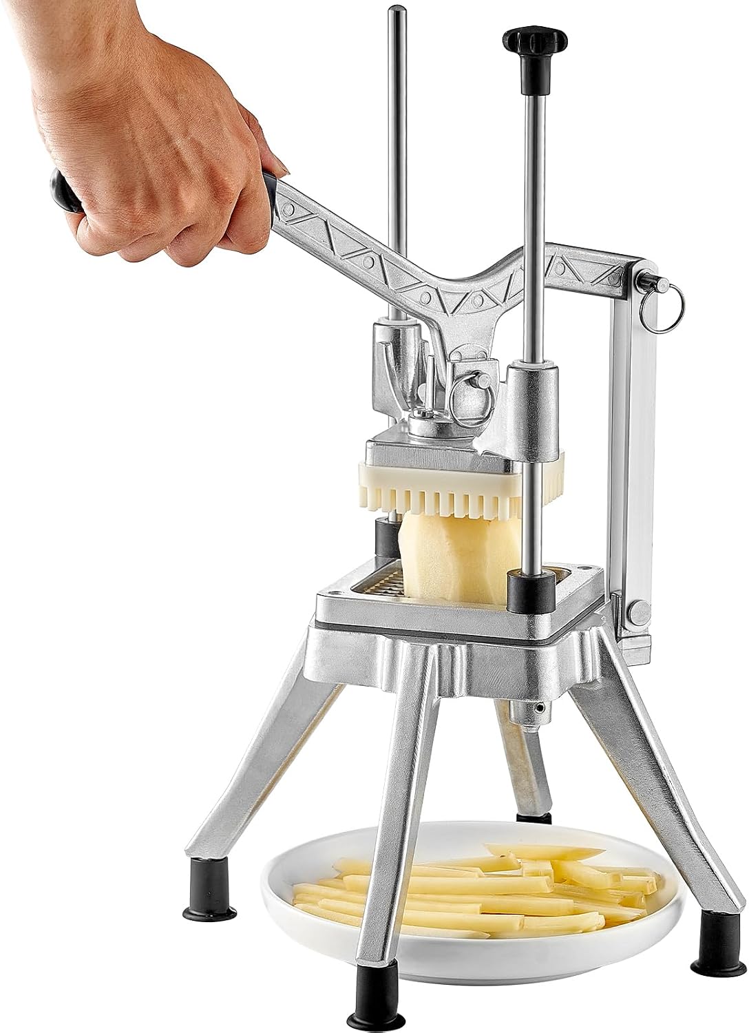 Commercial Vegetable Fruit Chopper 3/8″ Blade Professional Food Dicer Kattex French Fry Cutter Onion Slicer Stainless Steel for Tomato Peppers Potato Mushroom Upgrade Style 3/8"