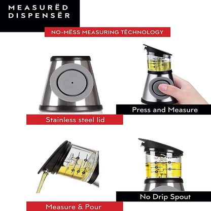 Olive Oil Dispenser Bottle For Kitchen Set 6 oz Sprayer For Cooking and Glass 17 Oz. Cooking Pour Dispenser With Measurements for Cooking, Airfryer, Salad & BBQ