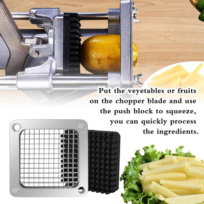 3/8" Replacement Dicer Chopper Blade with Pusher Block | Stainless Steel Commercial Vegetable Chopper Blade, French Fry Cutter for Fruit Onion Dicer Tomato Dicer Replacement Blade