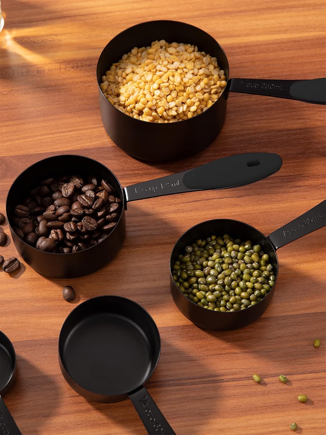 Copper Measuring Cups and Spoons Set of 10 Piece, Stainless Steel Nesting Measuring Cup Set with Soft Touch Silicone Handles for Dry and Liquid Ingredients