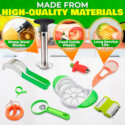 2-in-1 Watermelon Slicer Cutter Tool, Stainless Steel, Cubes and Slices