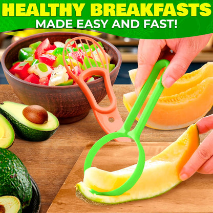 2-in-1 Watermelon Slicer Cutter Tool, Stainless Steel, Cubes and Slices
