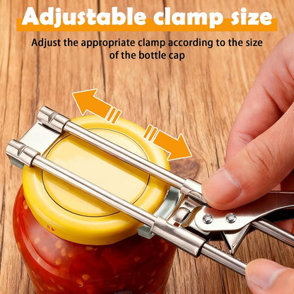 2-Pack Adjustable Stainless Steel Jar Opener, Multifunctional Jar Opener for Weak Hands, Seniors with Arthritis, Includes Keychain Opener and Anti-slip sleeve, Opens Jars, Bottles, Containers Easily