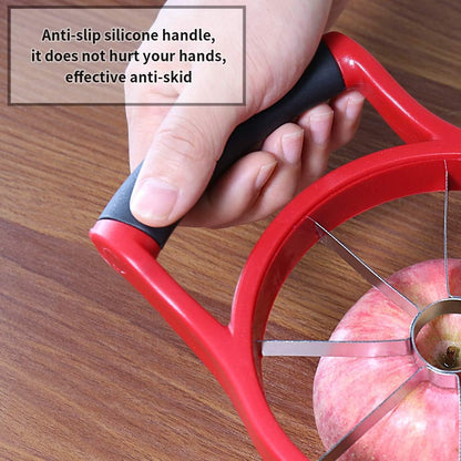 Newness Apple Slicer Corer, 8-Slice [Large Size] Premium Apple Slicer Corer, Cutter, Divider, Wedger, Stainless Steel Easy Grip Fruit Slicer with Sharp Blade for Apples, Pears and More, Red