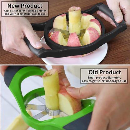 Newness Apple Slicer Corer, 8-Slice [Large Size] Premium Apple Slicer Corer, Cutter, Divider, Wedger, Stainless Steel Easy Grip Fruit Slicer with Sharp Blade for Apples, Pears and More, Red