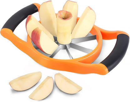 Newness Apple Slicer Corer, 8-Slice [Large Size] Premium Apple Slicer Corer, Cutter, Divider, Wedger, Stainless Steel Easy Grip Fruit Slicer with Sharp Blade for Apples, Pears and More, Red