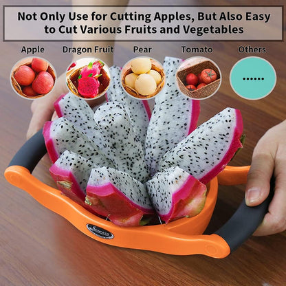 Newness Apple Slicer Corer, 8-Slice [Large Size] Premium Apple Slicer Corer, Cutter, Divider, Wedger, Stainless Steel Easy Grip Fruit Slicer with Sharp Blade for Apples, Pears and More, Red