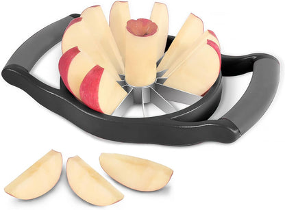 Newness Apple Slicer Corer, 8-Slice [Large Size] Premium Apple Slicer Corer, Cutter, Divider, Wedger, Stainless Steel Easy Grip Fruit Slicer with Sharp Blade for Apples, Pears and More, Red