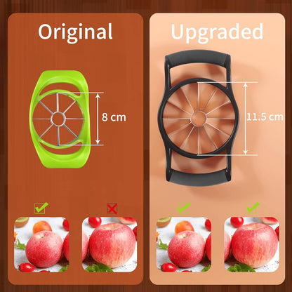 Newness Apple Slicer Corer, 8-Slice [Large Size] Premium Apple Slicer Corer, Cutter, Divider, Wedger, Stainless Steel Easy Grip Fruit Slicer with Sharp Blade for Apples, Pears and More, Red