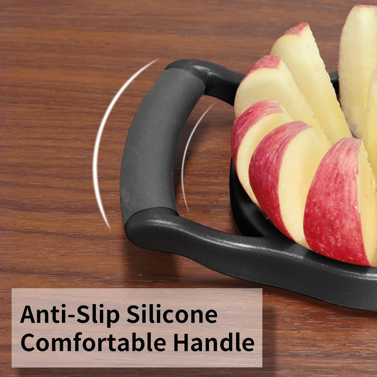 Newness Apple Slicer Corer, 8-Slice [Large Size] Premium Apple Slicer Corer, Cutter, Divider, Wedger, Stainless Steel Easy Grip Fruit Slicer with Sharp Blade for Apples, Pears and More, Red