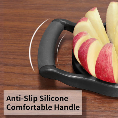 Newness Apple Slicer Corer, 8-Slice [Large Size] Premium Apple Slicer Corer, Cutter, Divider, Wedger, Stainless Steel Easy Grip Fruit Slicer with Sharp Blade for Apples, Pears and More, Red