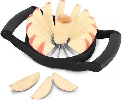 Newness Apple Slicer Corer, 8-Slice [Large Size] Premium Apple Slicer Corer, Cutter, Divider, Wedger, Stainless Steel Easy Grip Fruit Slicer with Sharp Blade for Apples, Pears and More, Red