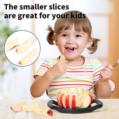 Newness Apple Slicer Corer, 8-Slice [Large Size] Premium Apple Slicer Corer, Cutter, Divider, Wedger, Stainless Steel Easy Grip Fruit Slicer with Sharp Blade for Apples, Pears and More, Red