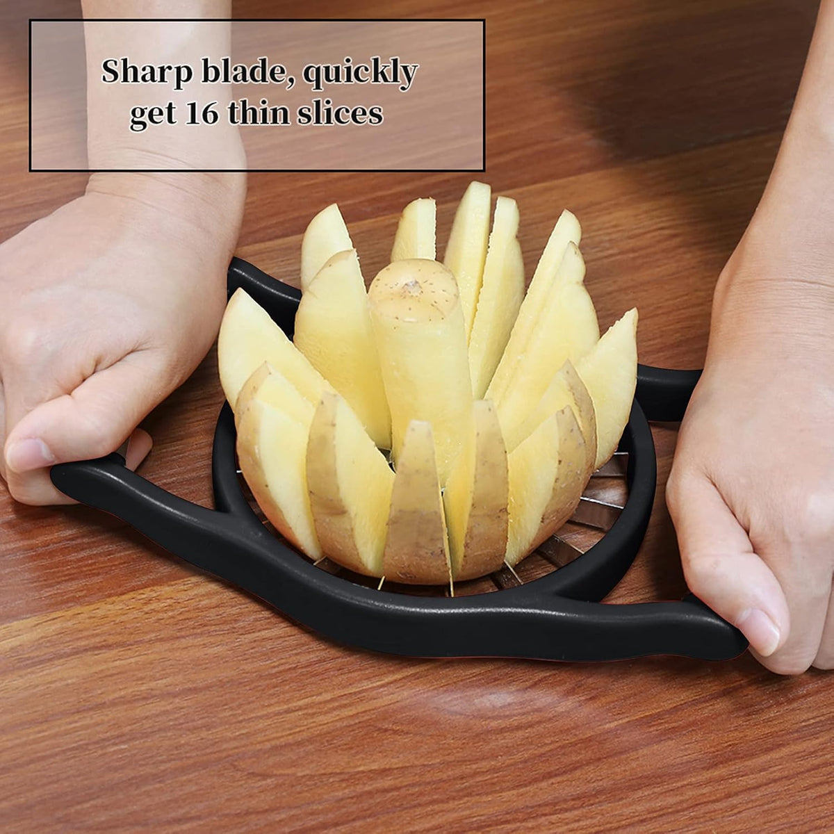 Newness Apple Slicer Corer, 8-Slice [Large Size] Premium Apple Slicer Corer, Cutter, Divider, Wedger, Stainless Steel Easy Grip Fruit Slicer with Sharp Blade for Apples, Pears and More, Red