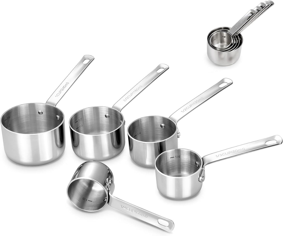 Premium 18/10 Measuring Cup Set (Silver, 5PC Measuring Cups)