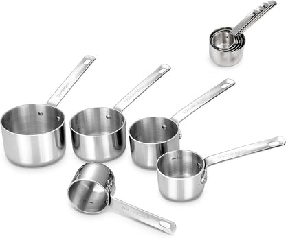 Premium 18/10 Measuring Cup Set (Silver, 5PC Measuring Cups)
