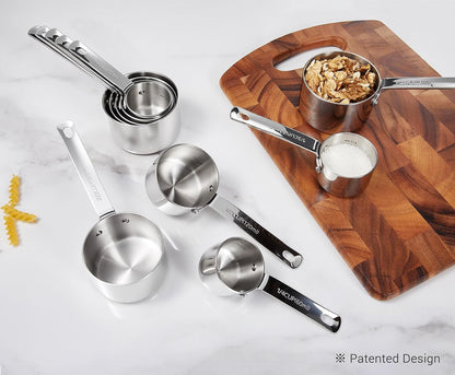 Premium 18/10 Measuring Cup Set (Silver, 5PC Measuring Cups)