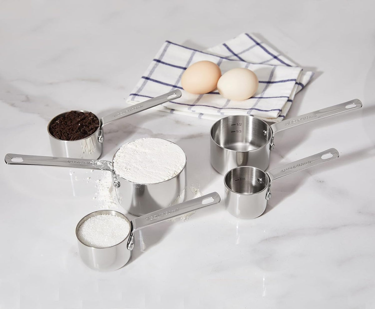 Premium 18/10 Measuring Cup Set (Silver, 5PC Measuring Cups)