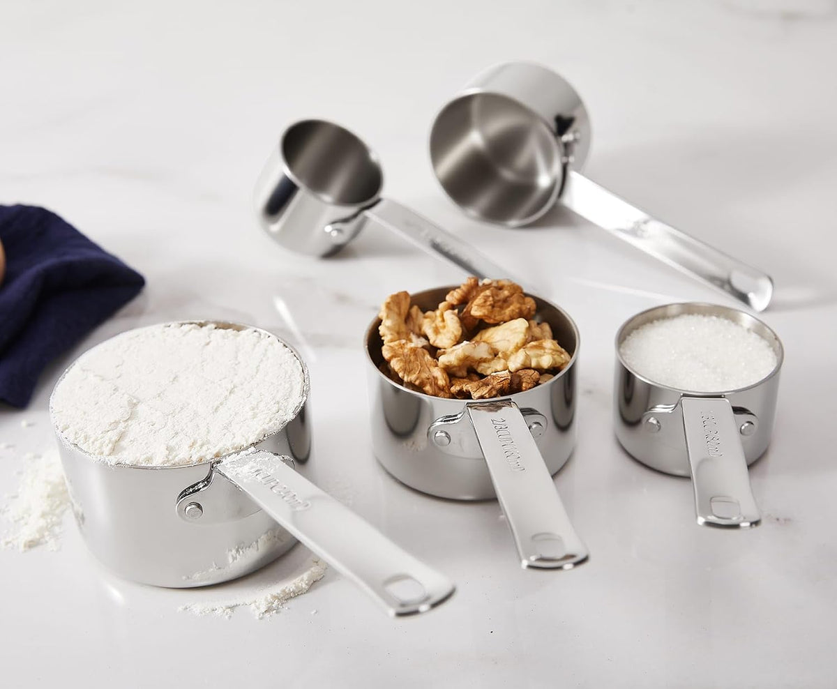 Premium 18/10 Measuring Cup Set (Silver, 5PC Measuring Cups)