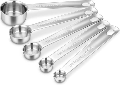 Premium 18/10 Measuring Cup Set (Silver, 5PC Measuring Cups)