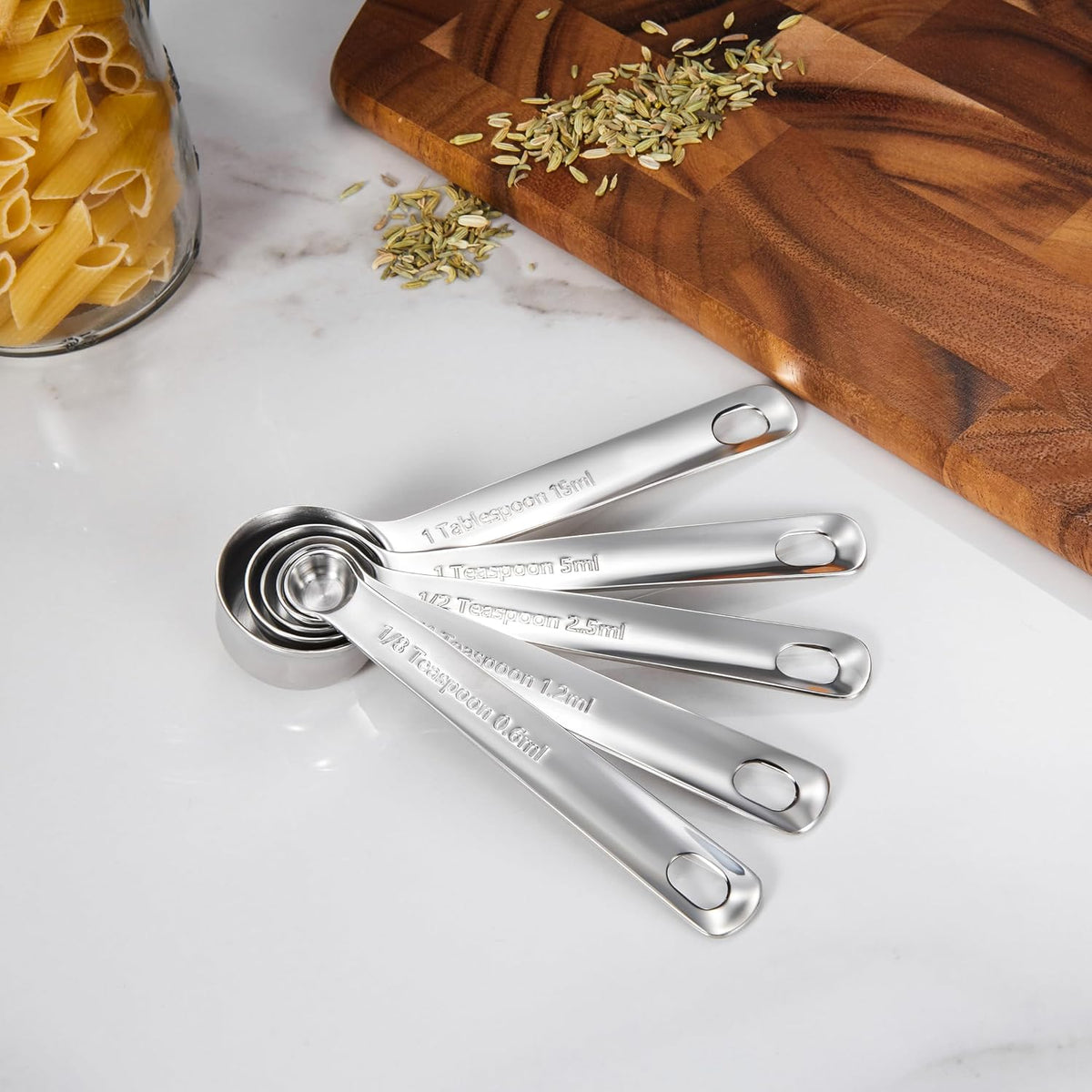 Premium 18/10 Measuring Cup Set (Silver, 5PC Measuring Cups)