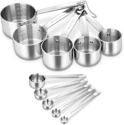 Premium 18/10 Measuring Cup Set (Silver, 5PC Measuring Cups)