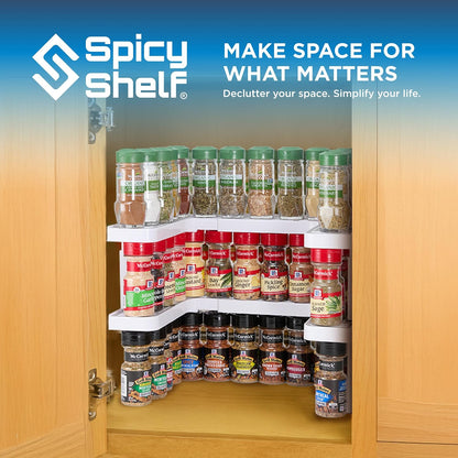 3.0 - Expandable 2 Tiered Spice Rack Organizer for Cabinet & Pantry - Kitchen Seasoning Organizer - Cabinet Spice Racks for Inside Cabinets ( Premium) - Home Organization