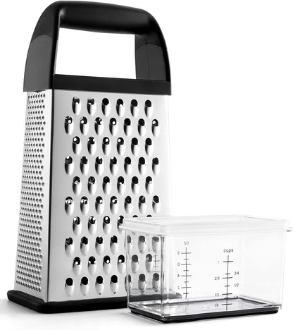 Cheese Grater With Container Box Grater Stainless Steel Kitchen Black