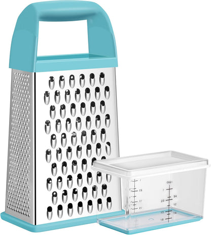 Cheese Grater With Container Box Grater Stainless Steel Kitchen Black
