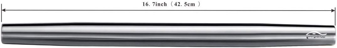 Stainless Steel Rolling Pin, Matte Finish 16.7 Inches, Rolling Pin For Baking Pizza Dough, Pie, Cookie, Essential Kitchen Utensil Gift Ideas For Bakers.