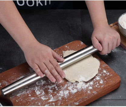 Stainless Steel Rolling Pin, Matte Finish 16.7 Inches, Rolling Pin For Baking Pizza Dough, Pie, Cookie, Essential Kitchen Utensil Gift Ideas For Bakers.