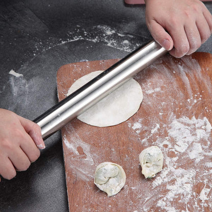 Stainless Steel Rolling Pin, Matte Finish 16.7 Inches, Rolling Pin For Baking Pizza Dough, Pie, Cookie, Essential Kitchen Utensil Gift Ideas For Bakers.