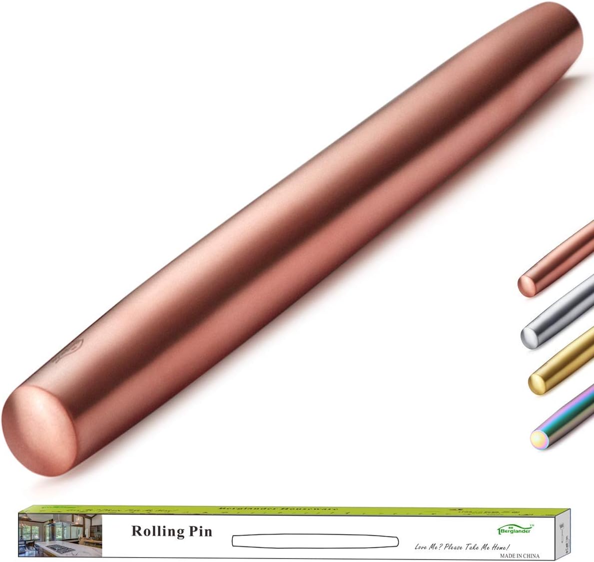 Stainless Steel Rolling Pin, Matte Finish 16.7 Inches, Rolling Pin For Baking Pizza Dough, Pie, Cookie, Essential Kitchen Utensil Gift Ideas For Bakers.